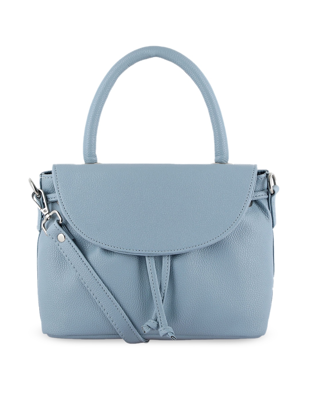

Toteteca Blue PU Structured Handheld Bag with Tasselled Detail