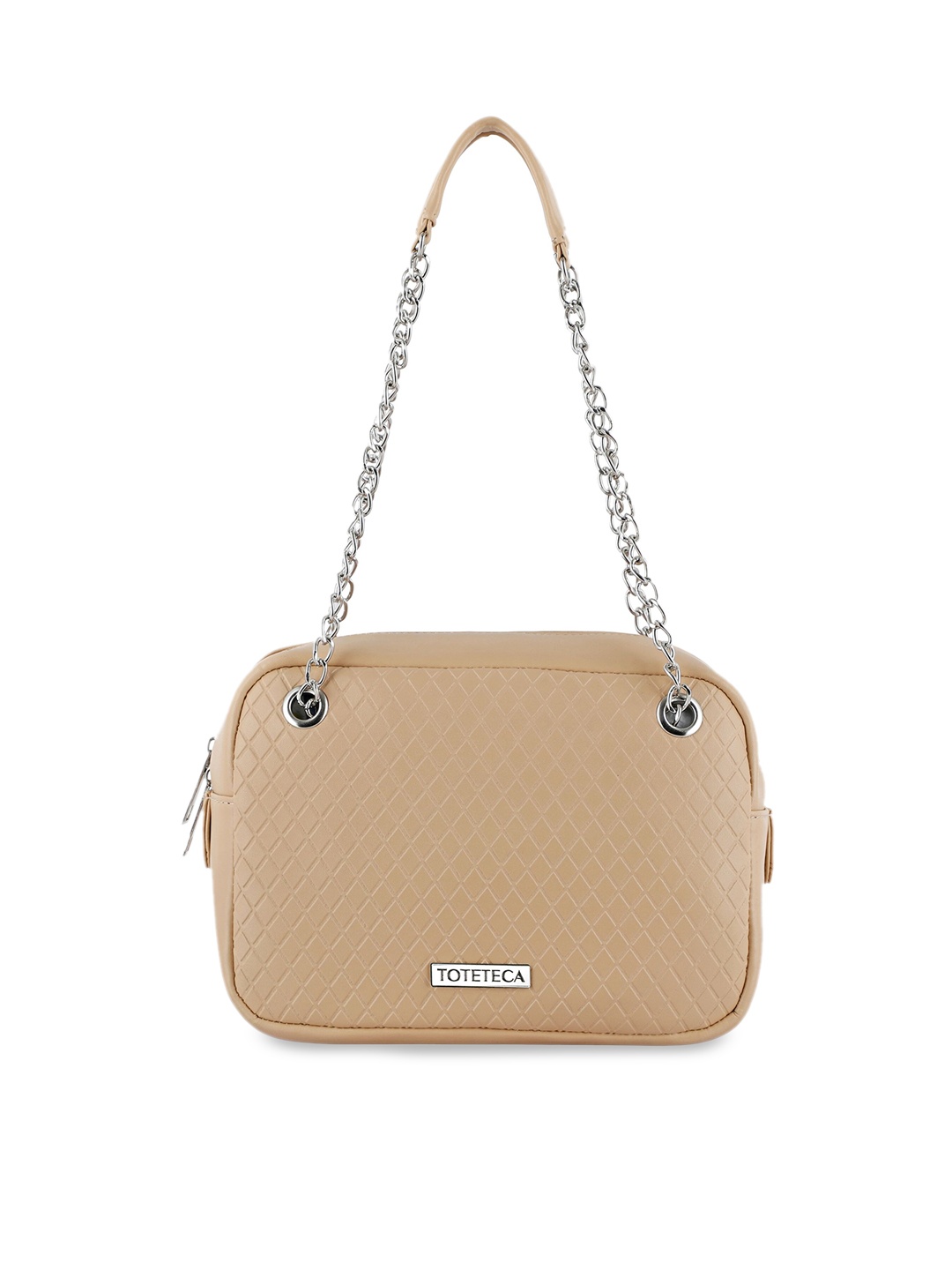 

Toteteca Pink Textured PU Structured Shoulder Bag with Quilted