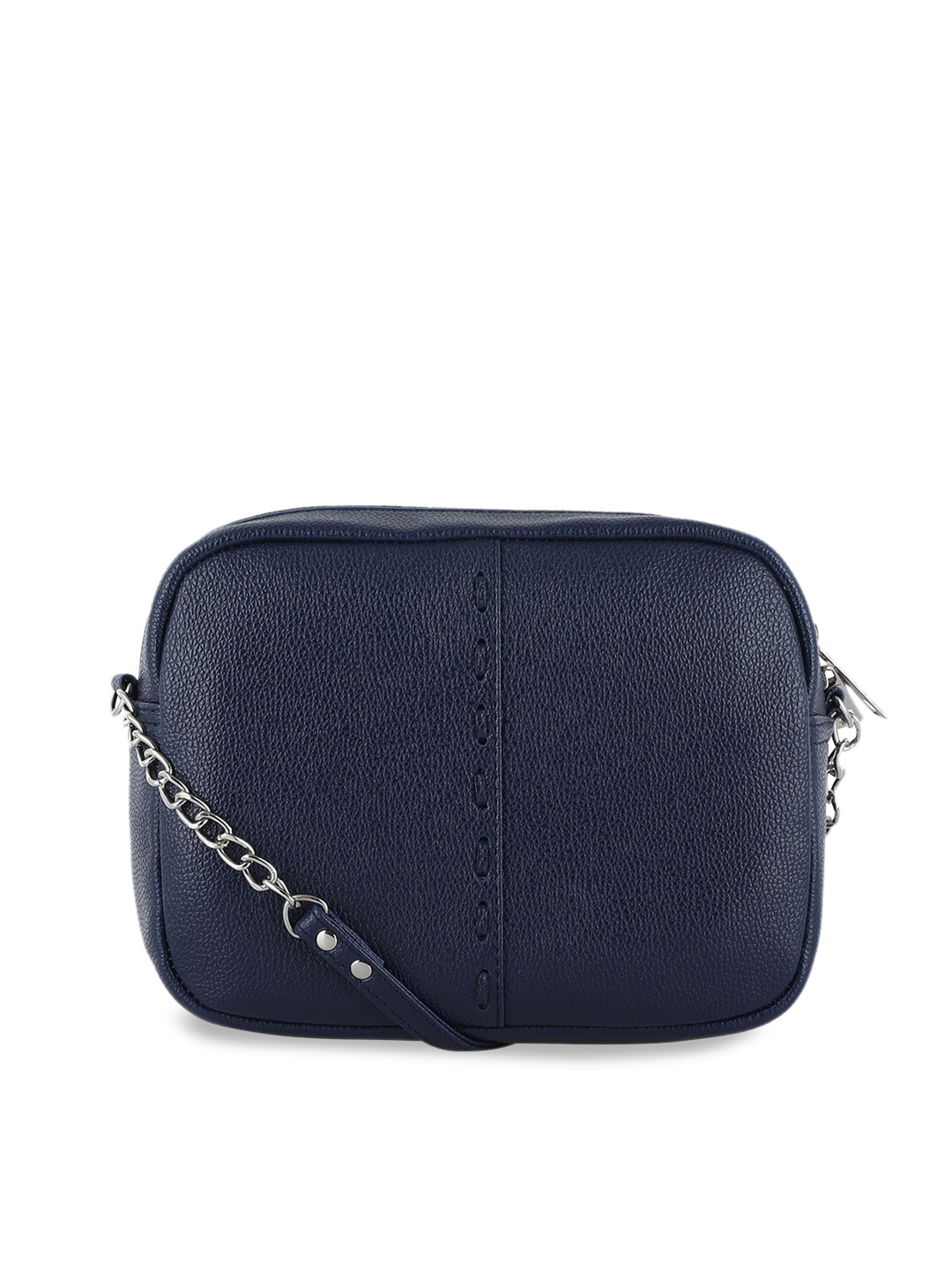 

Toteteca Navy Blue Textured PU Structured Sling Bag