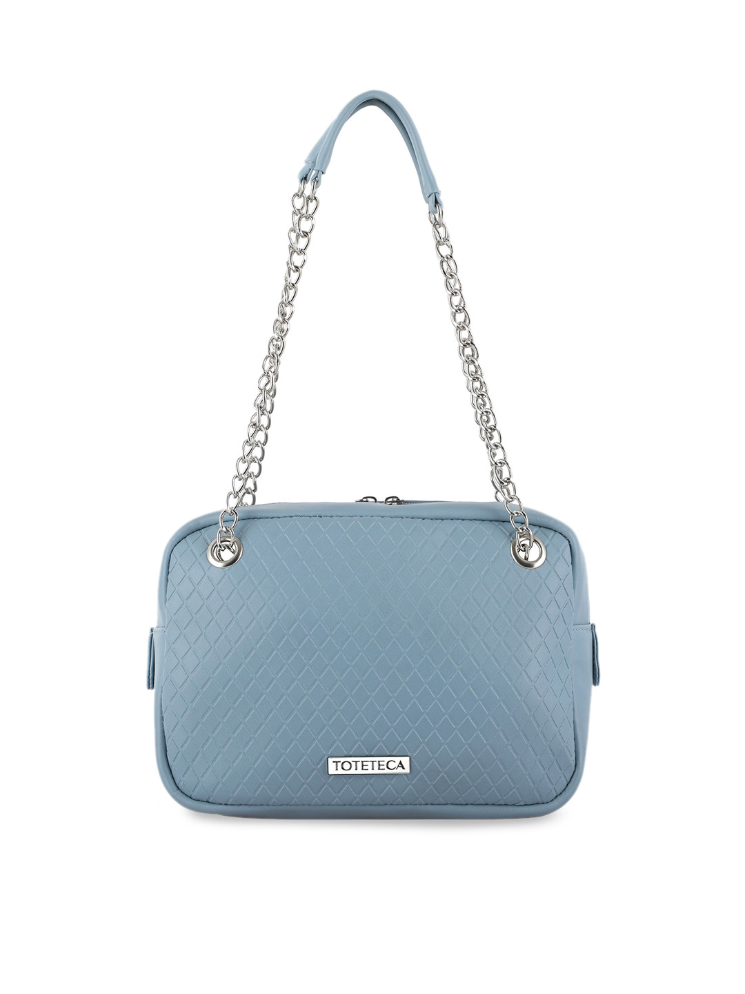 

Toteteca Blue Quilted Structured Shoulder Bag