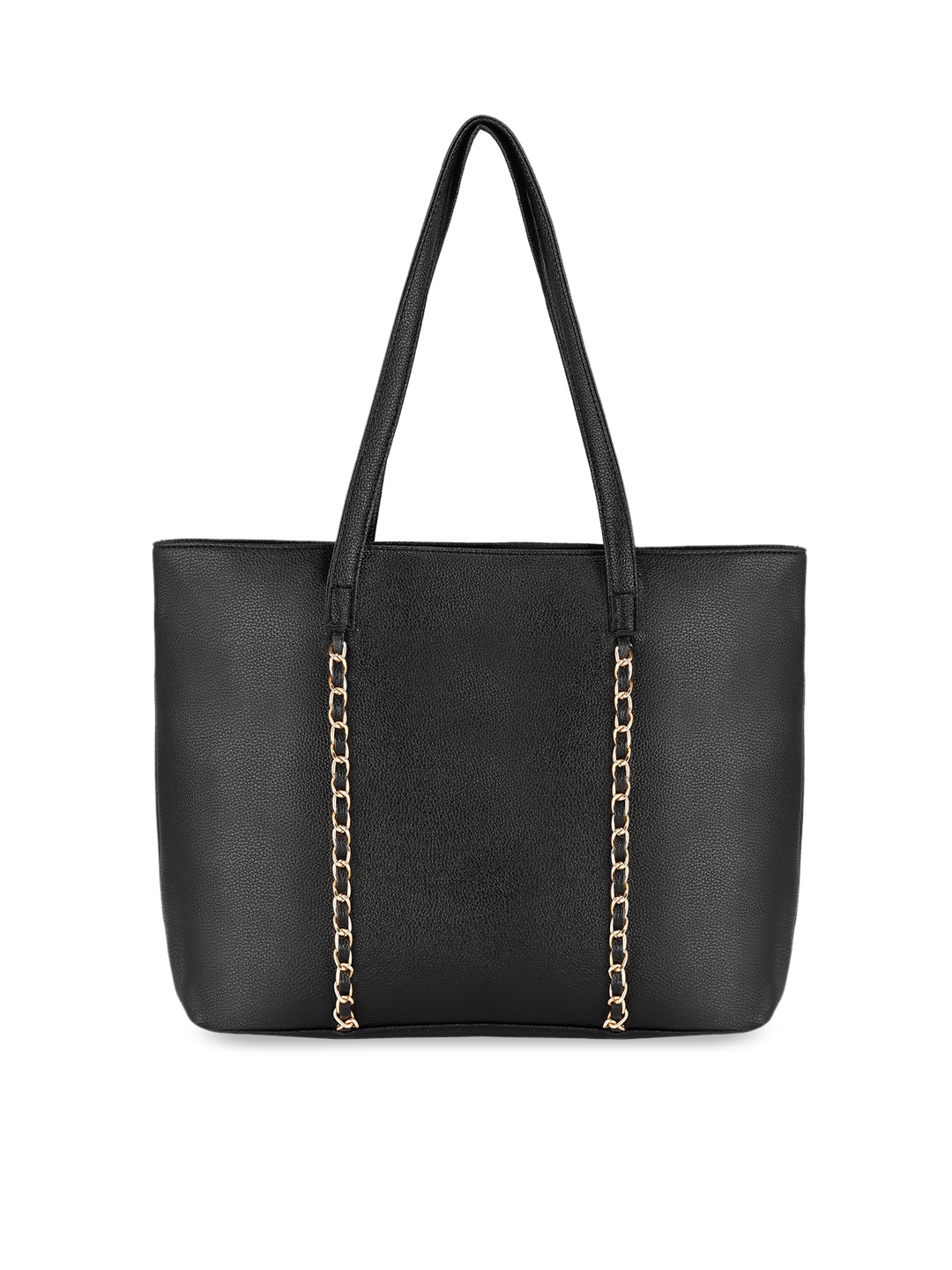 

Toteteca Black Embellished PU Shopper Shoulder Bag
