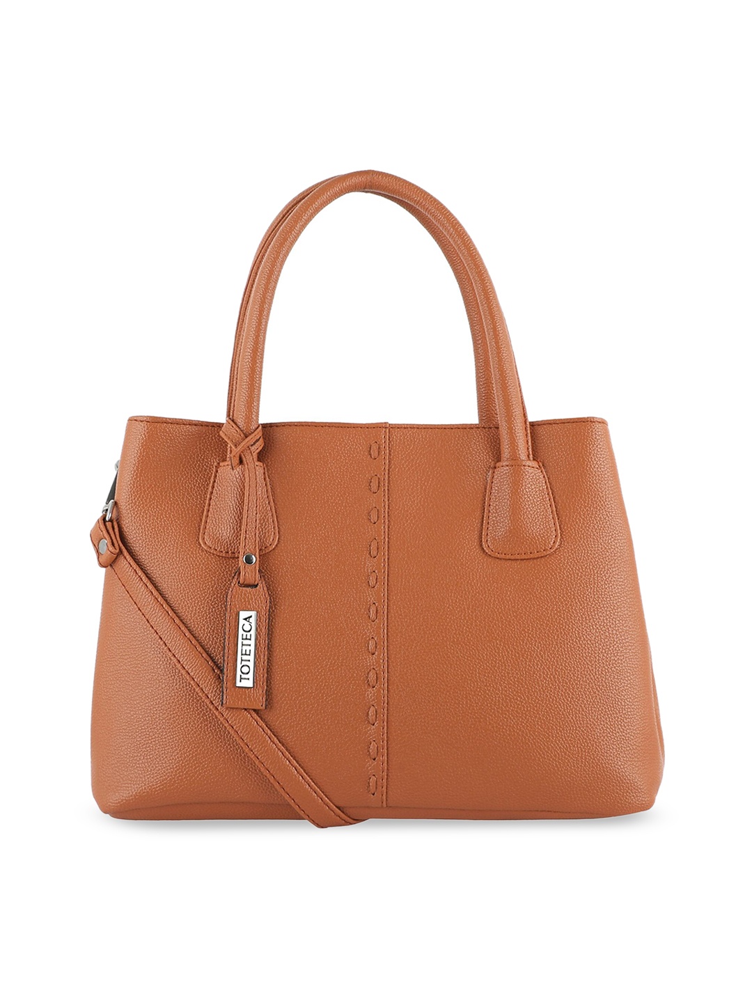 

Toteteca Orange PU Structured Handheld Bag