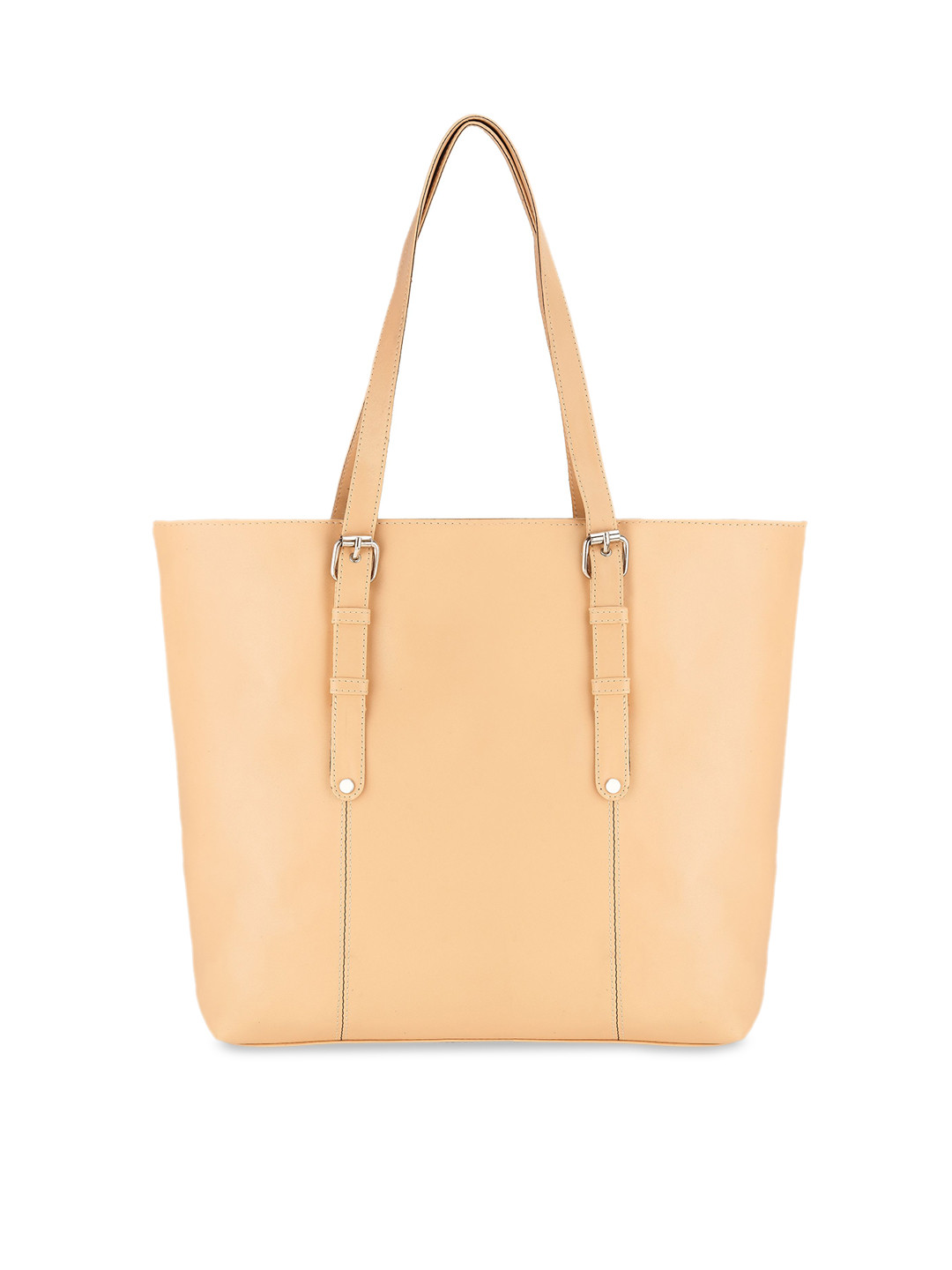 

Toteteca Cream-Coloured PU Oversized Structured Shoulder Bag