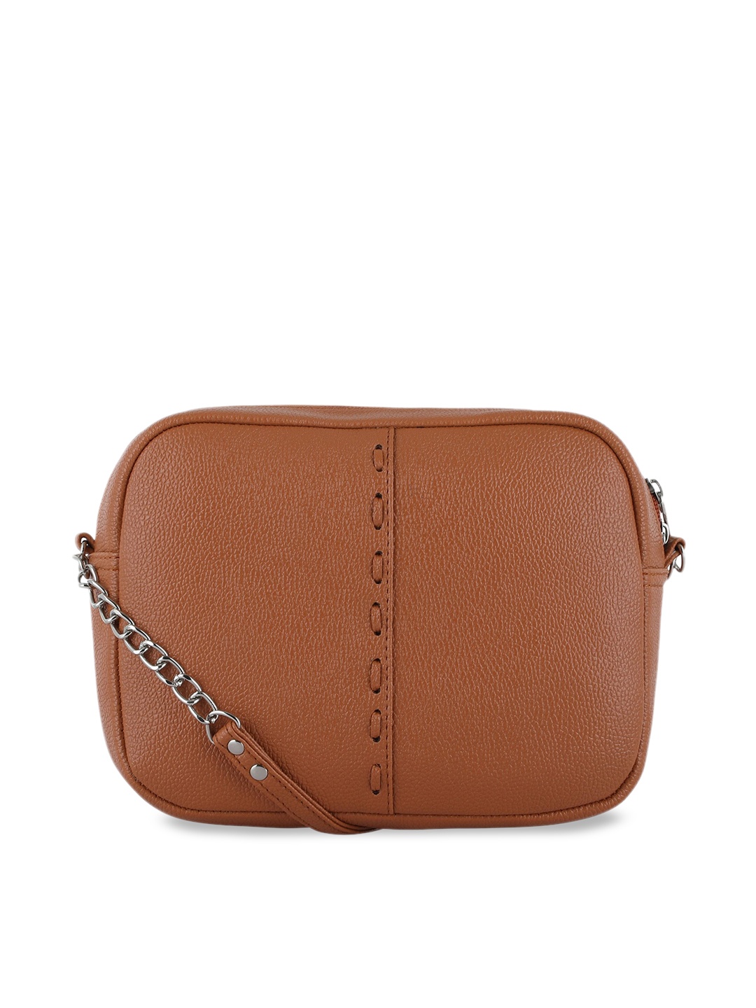 

Toteteca Orange PU Structured Sling Bag
