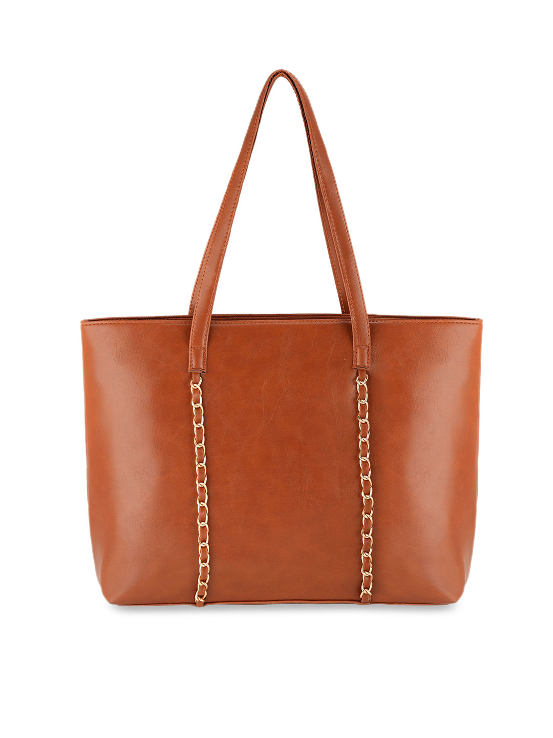 

Toteteca Tan PU Oversized Structured Shoulder Bag