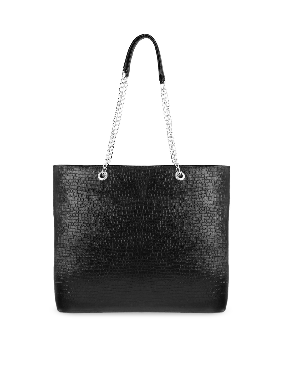 

Toteteca Black Textured PU Structured Shoulder Bag