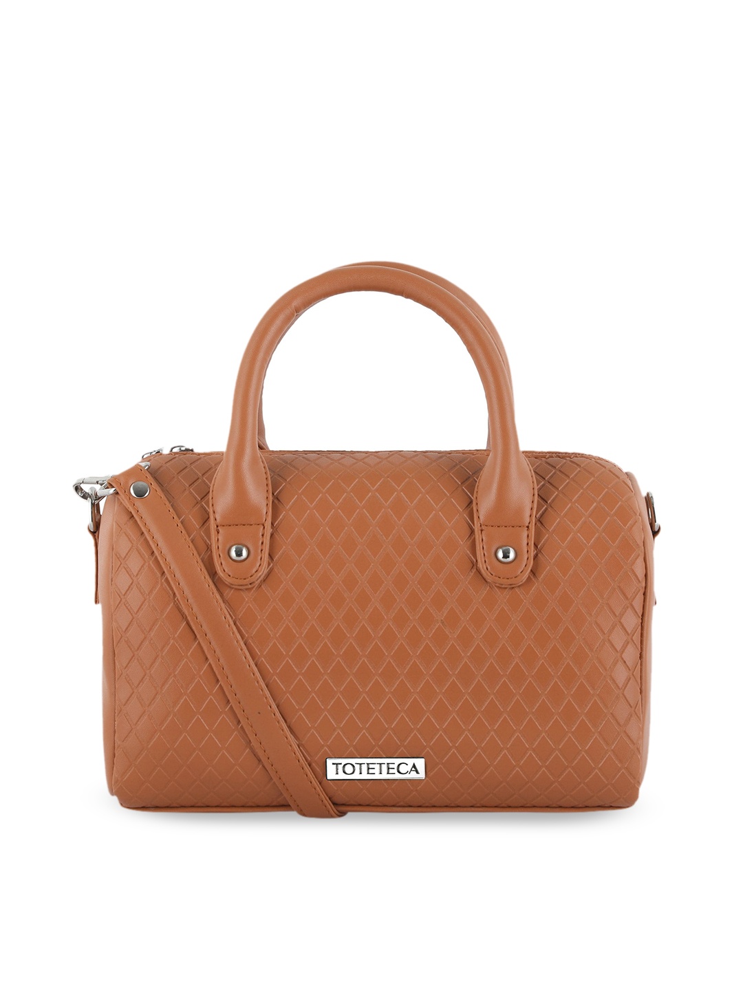 

Toteteca Tan Textured PU Structured Handheld Bag with Quilted