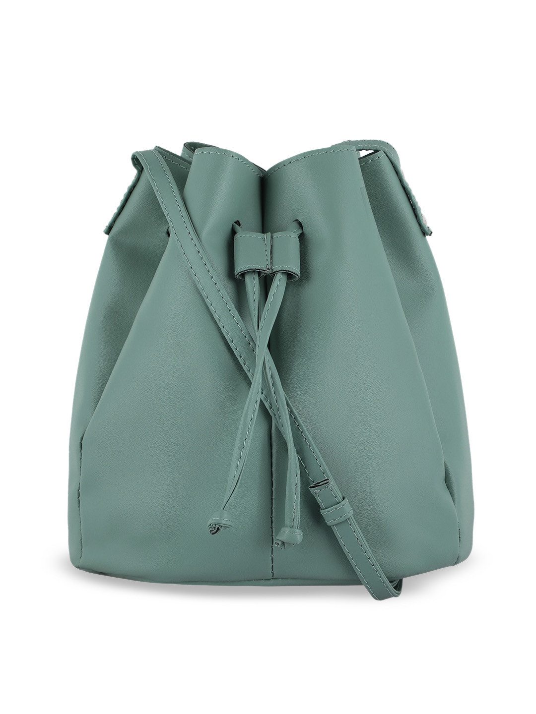 

Toteteca Green Solid PU Bucket Sling Bag