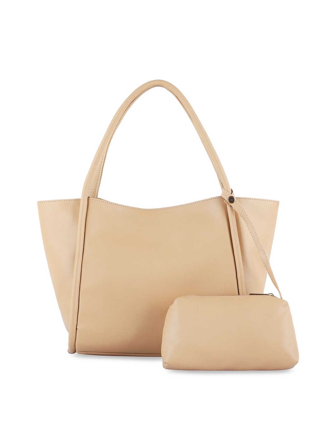 

Toteteca Pink PU Oversized Structured Shoulder Bag