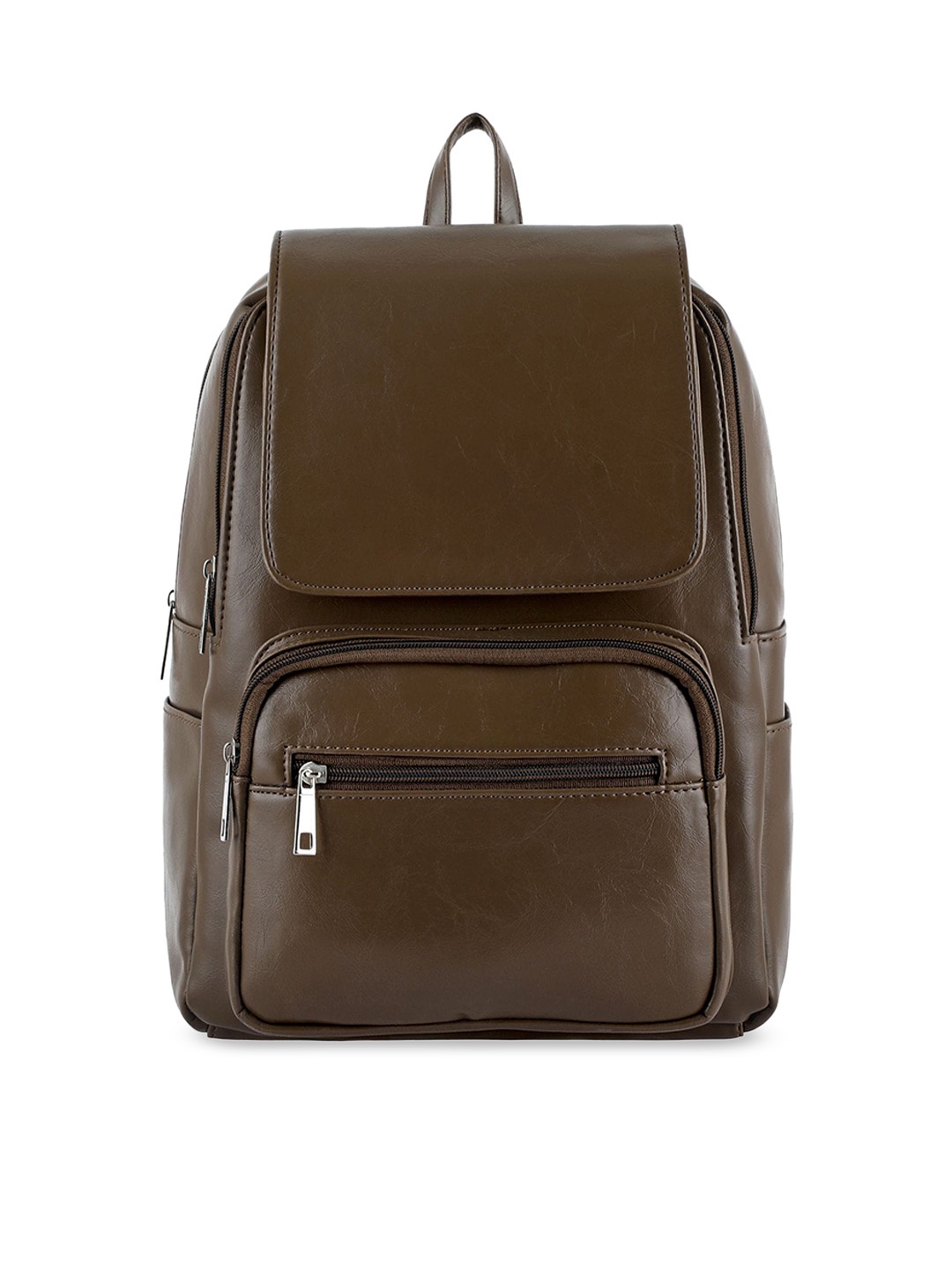

Toteteca Unisex Brown Backpack with Compression Straps