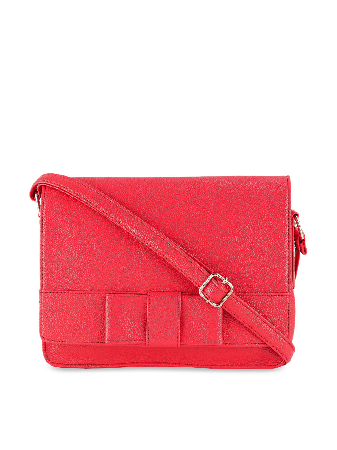 

Toteteca Women Pink PU Structured Sling Bag with Bow Detail