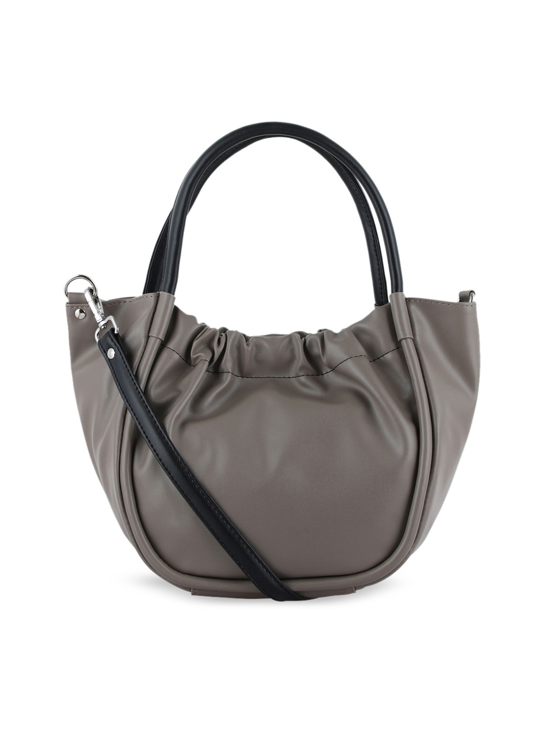 

Toteteca Grey PU Solid Handheld Bag