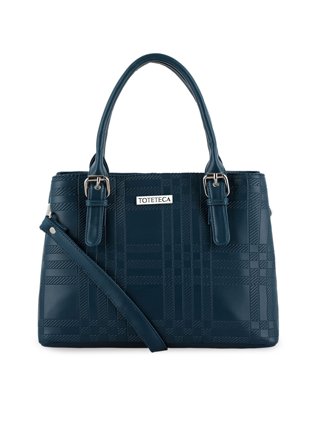 

Toteteca Blue Textured PU Shopper Handheld Bag