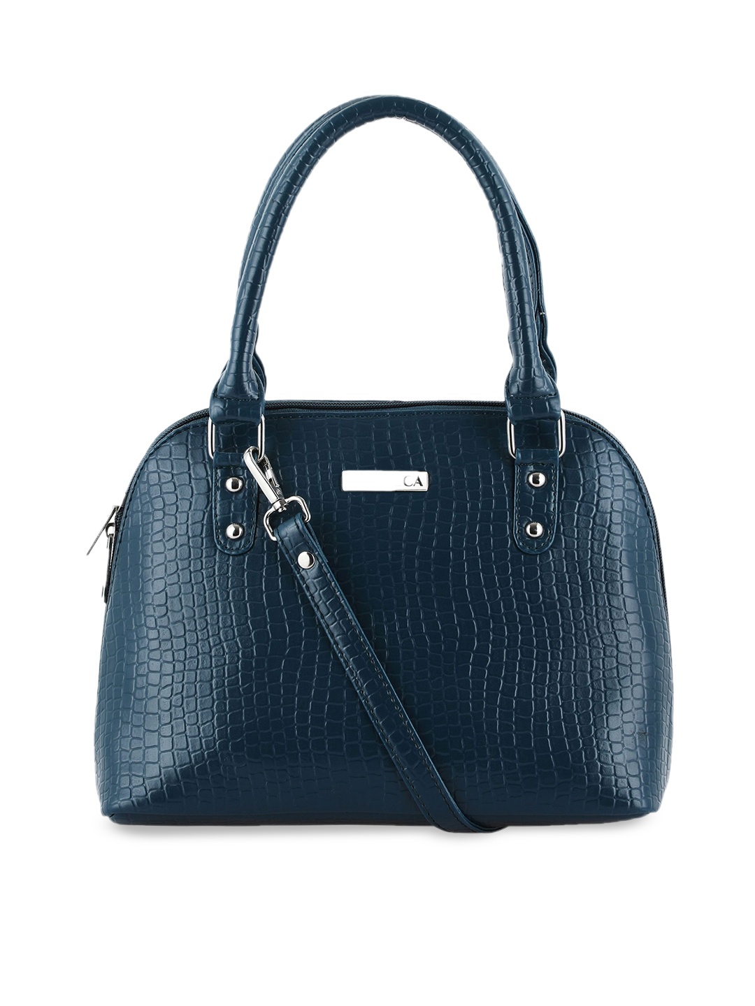 

Toteteca Blue Textured PU Structured Handheld Bag