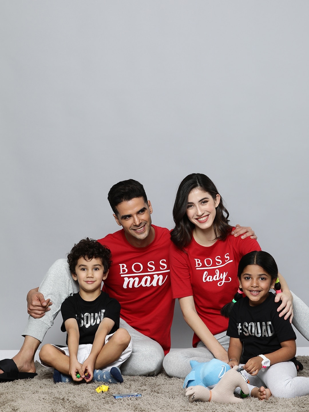 

HERE&NOW Kids Black Typography Printed T-shirt