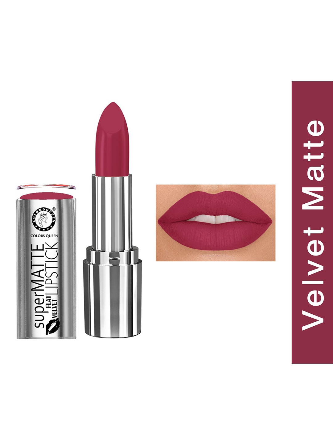 

Colors Queen Super Matte Flat Velvet Lipstick 7 g - Bio Rose 08, Magenta