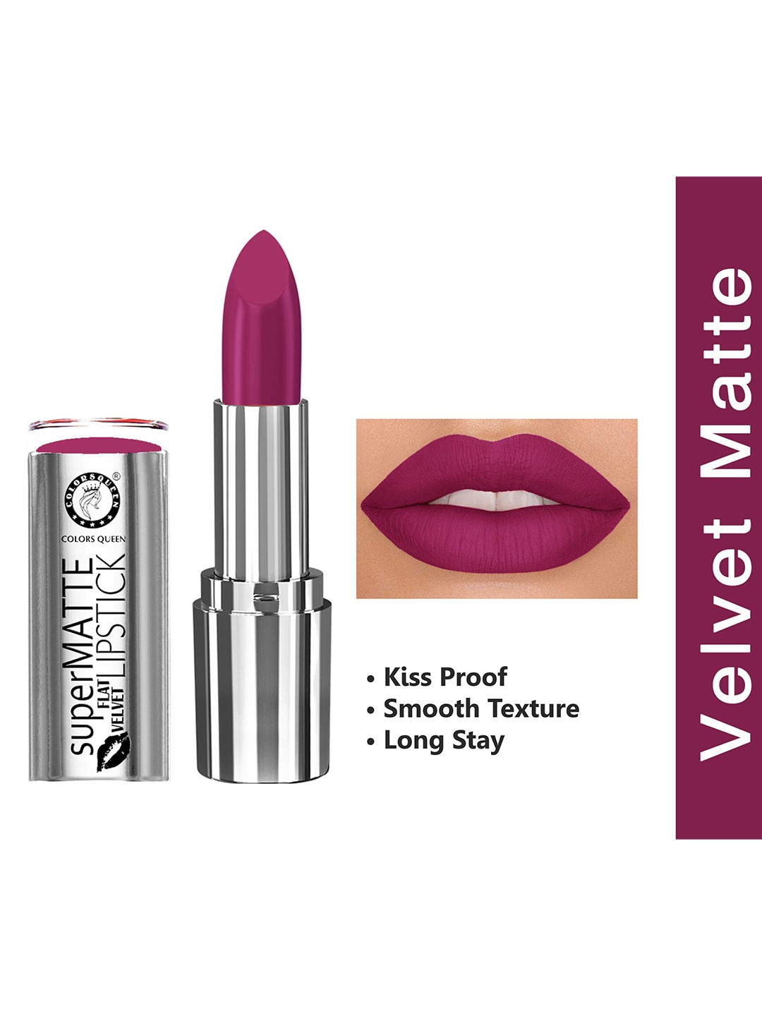 

Colors Queen Super Matte Flat Velvet Lipstick 7 g - Magenta 10