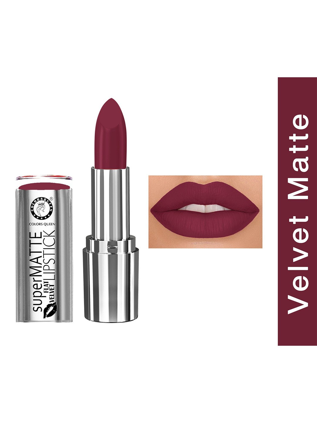 

Colors Queen Super Matte Flat Velvet Lipstick 7 g - Dark Coral 05, Burgundy