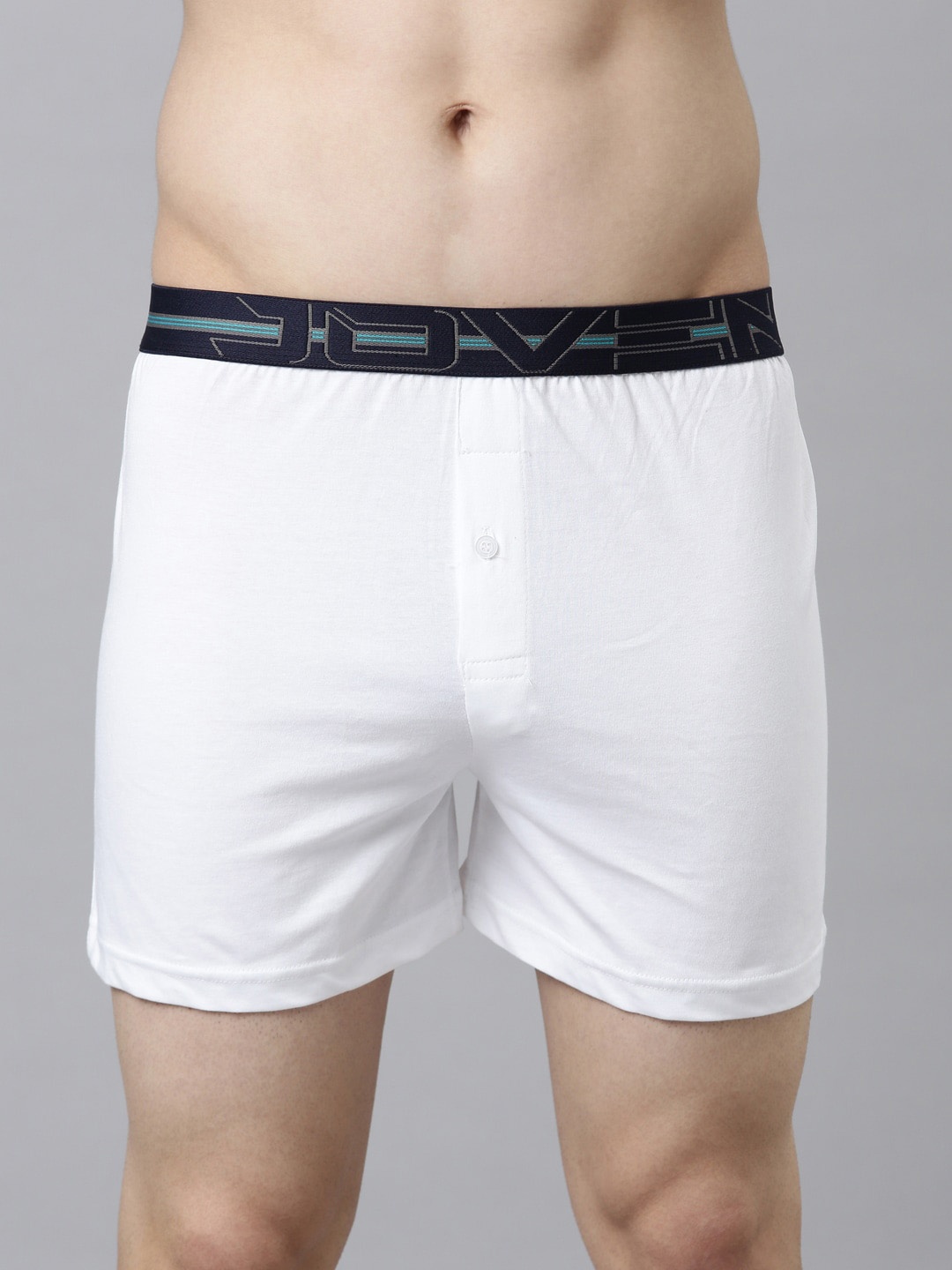 

Joven Men White & Black Solid Pure Cotton Boxers
