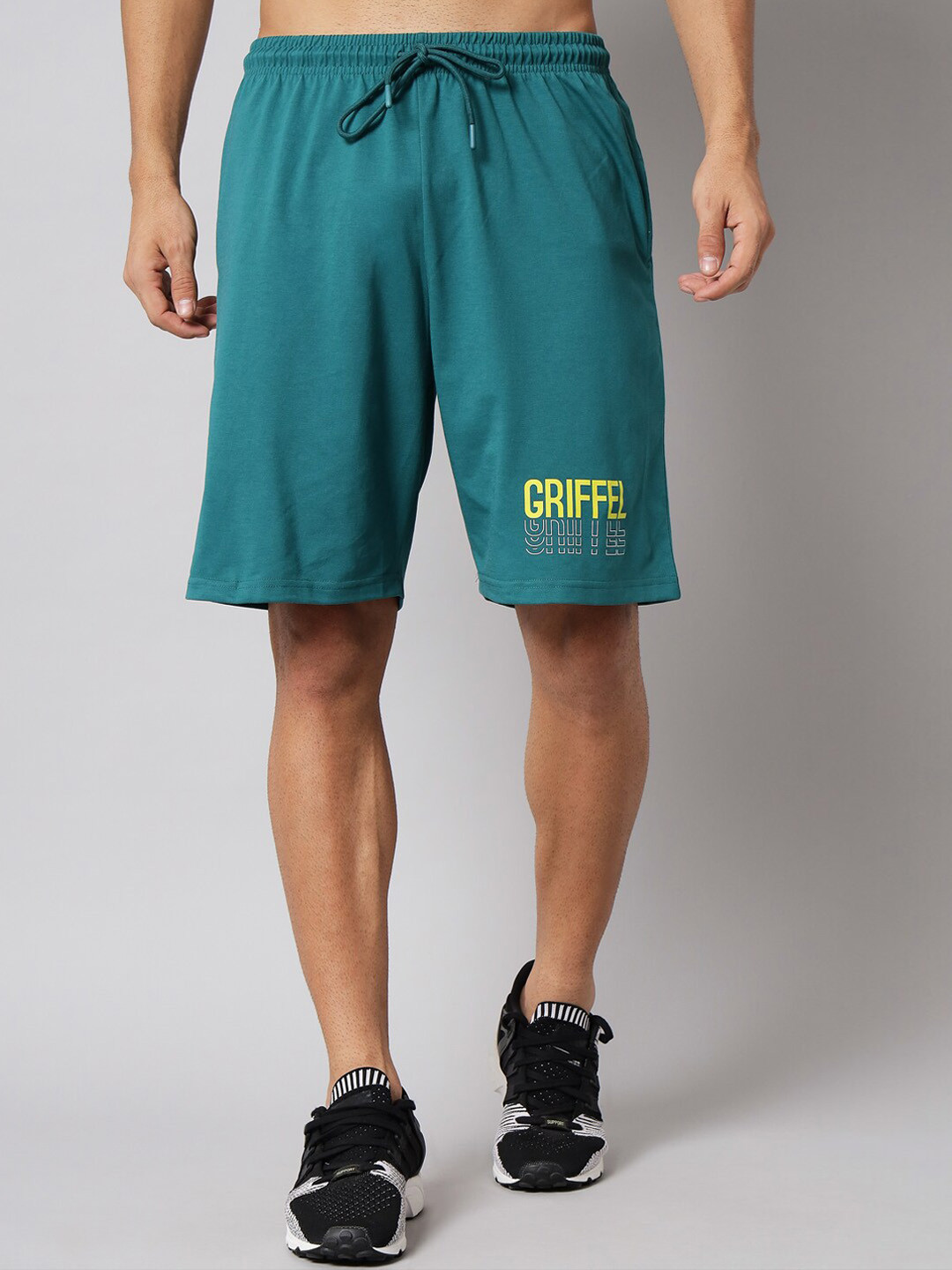 

GRIFFEL Men Green Sports Shorts