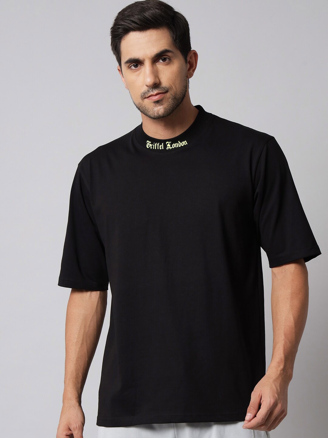 

GRIFFEL Men Black Cotton T-shirt