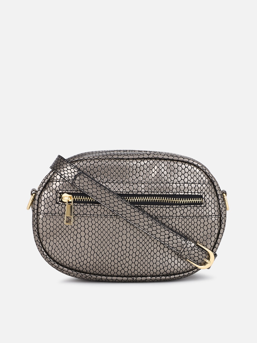 

FOREVER 21 Grey Textured Structured Sling Bag