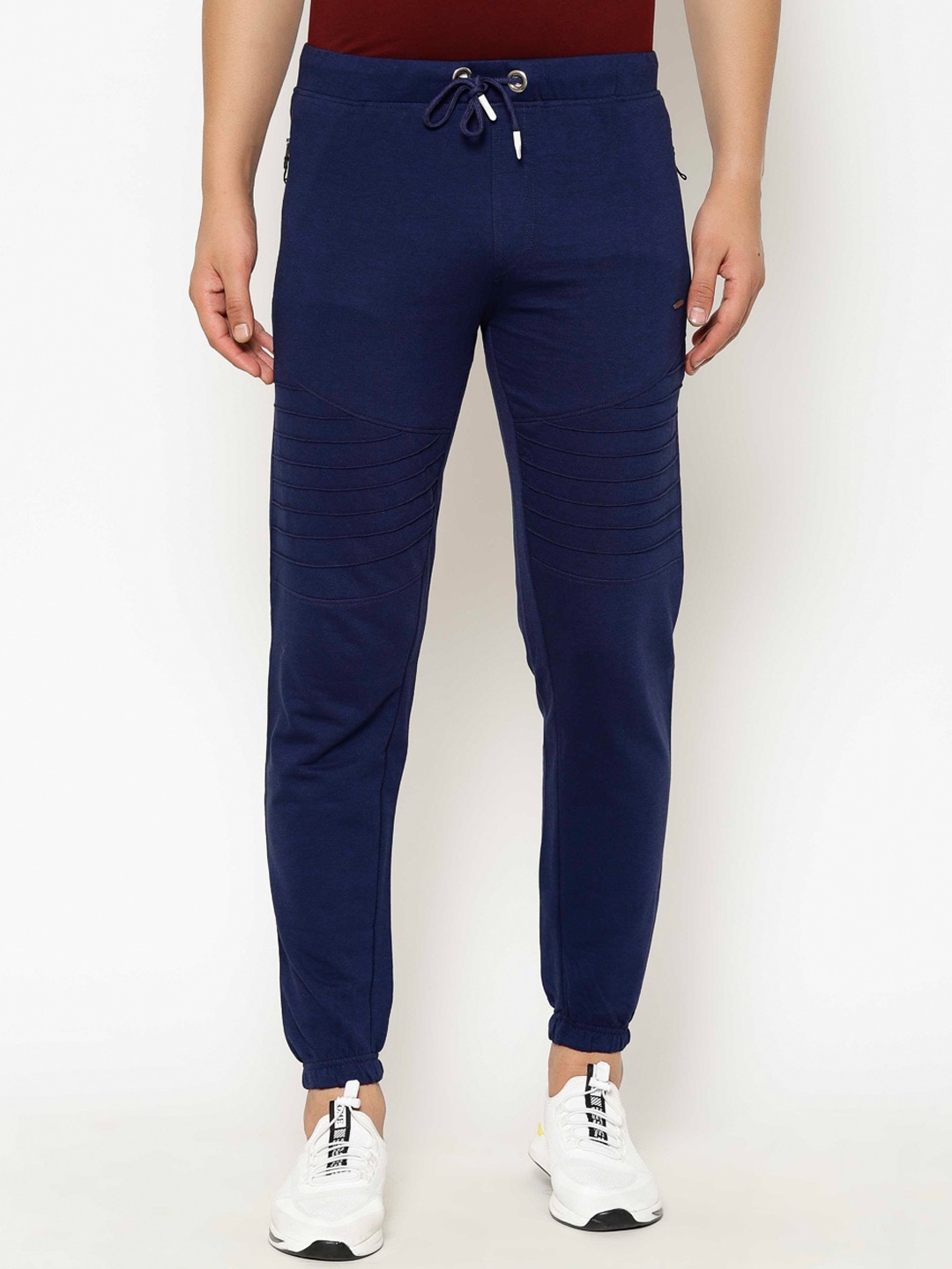 

SAPPER Men Blue Solid Cotton Slim-Fit Joggers
