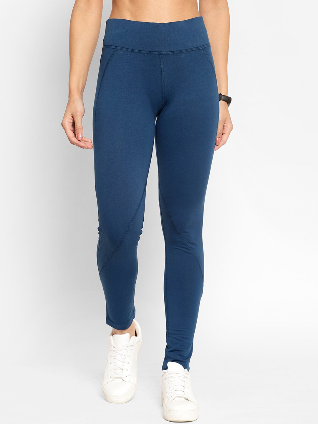 

SAPPER Women Blue Cotton Lycra Solid Track Pants