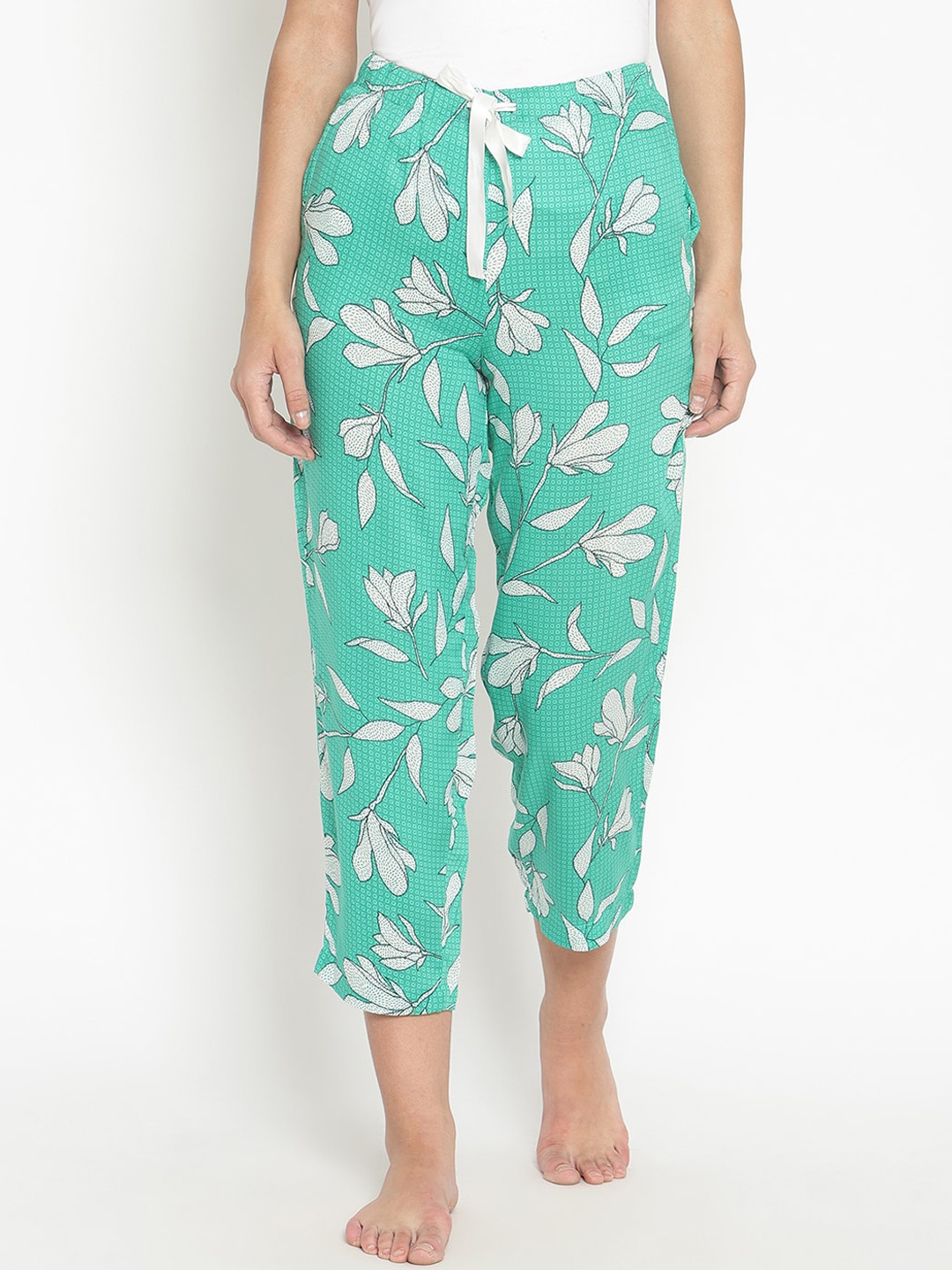 

COASTLAND Women Green & White Printed Lounge Pants