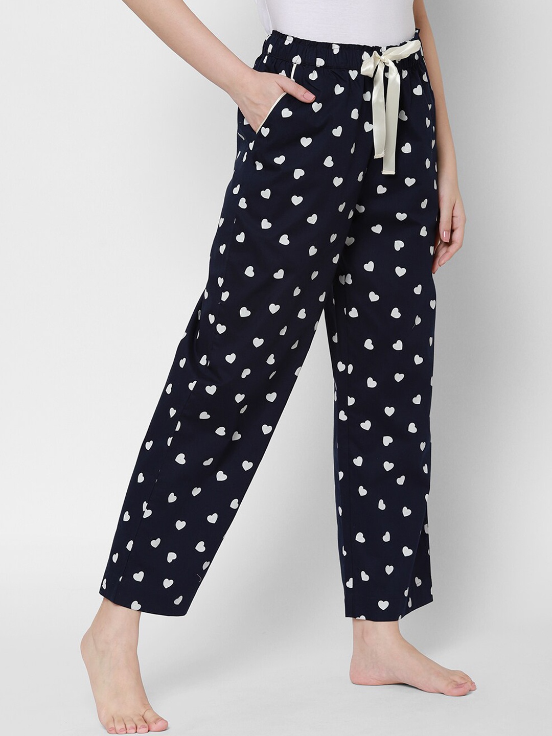 

COASTLAND Women Navy Blue Printed Pure Cotton Lounge Pant