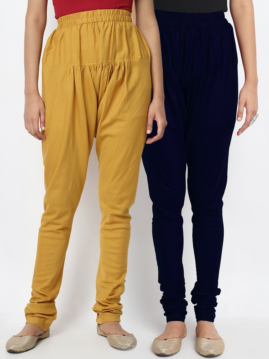 

Molcha Women Pack Of 2 Solid Pure Cotton Churidar, Navy blue