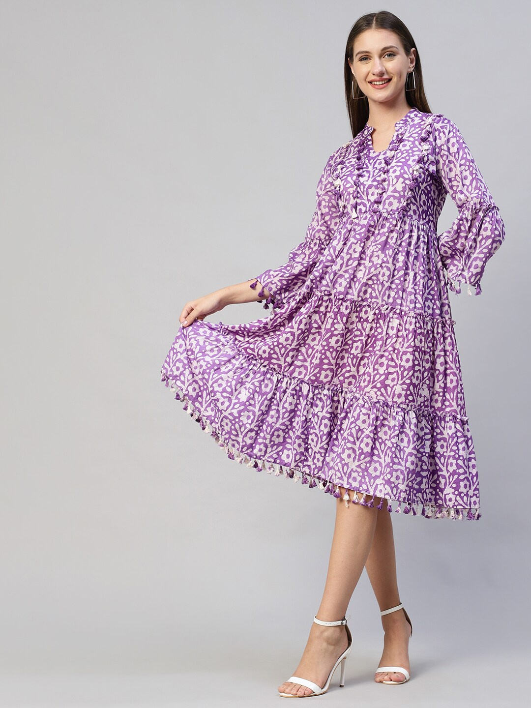 

FASHOR Purple Floral Maxi Dress