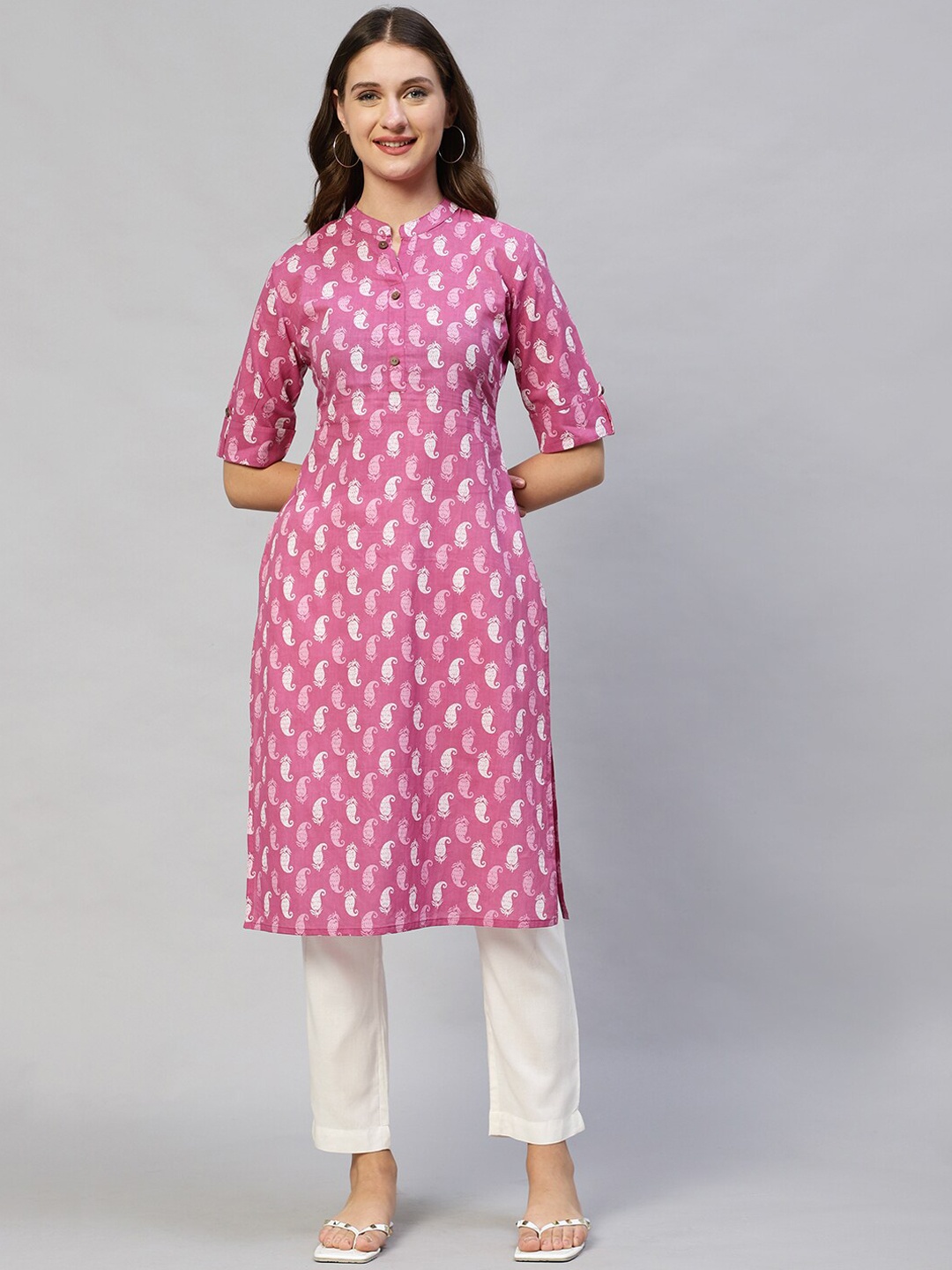 

FASHOR Women Purple Ethnic Motifs Kurta