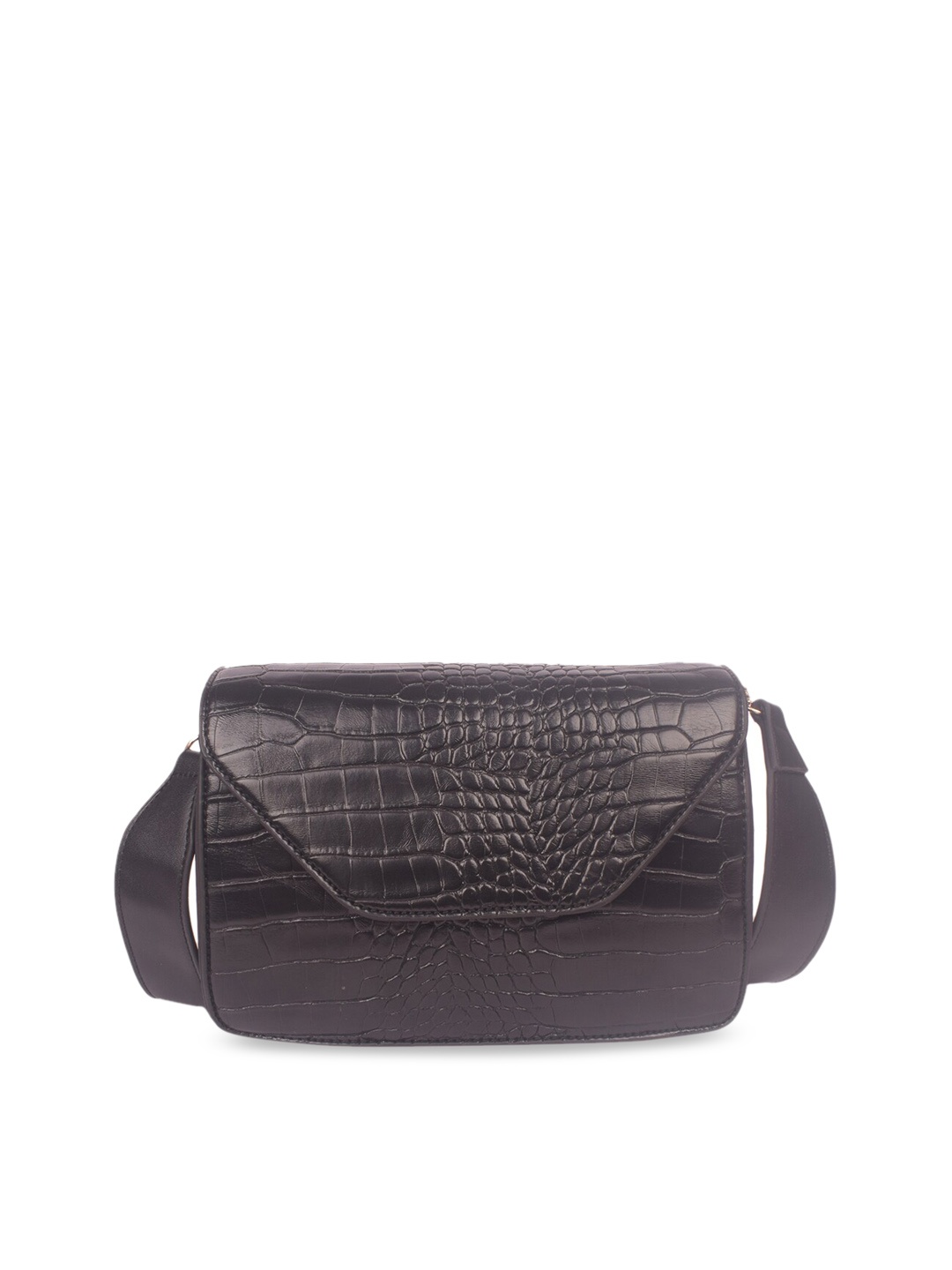 

Bagkok Black Textured PU Structured Sling Bag