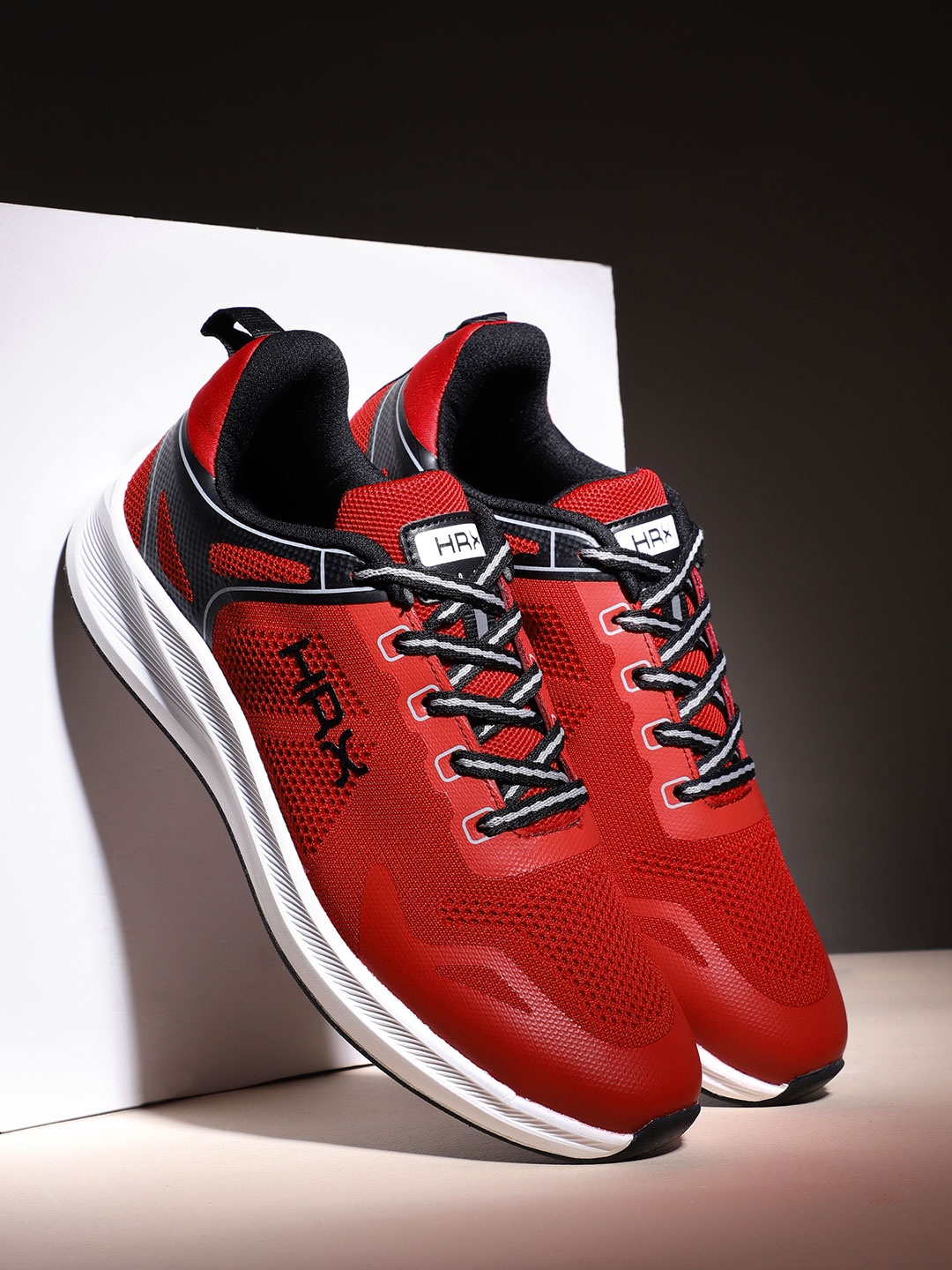 

HRX by Hrithik Roshan Men Woven Design Running Shoes, Red