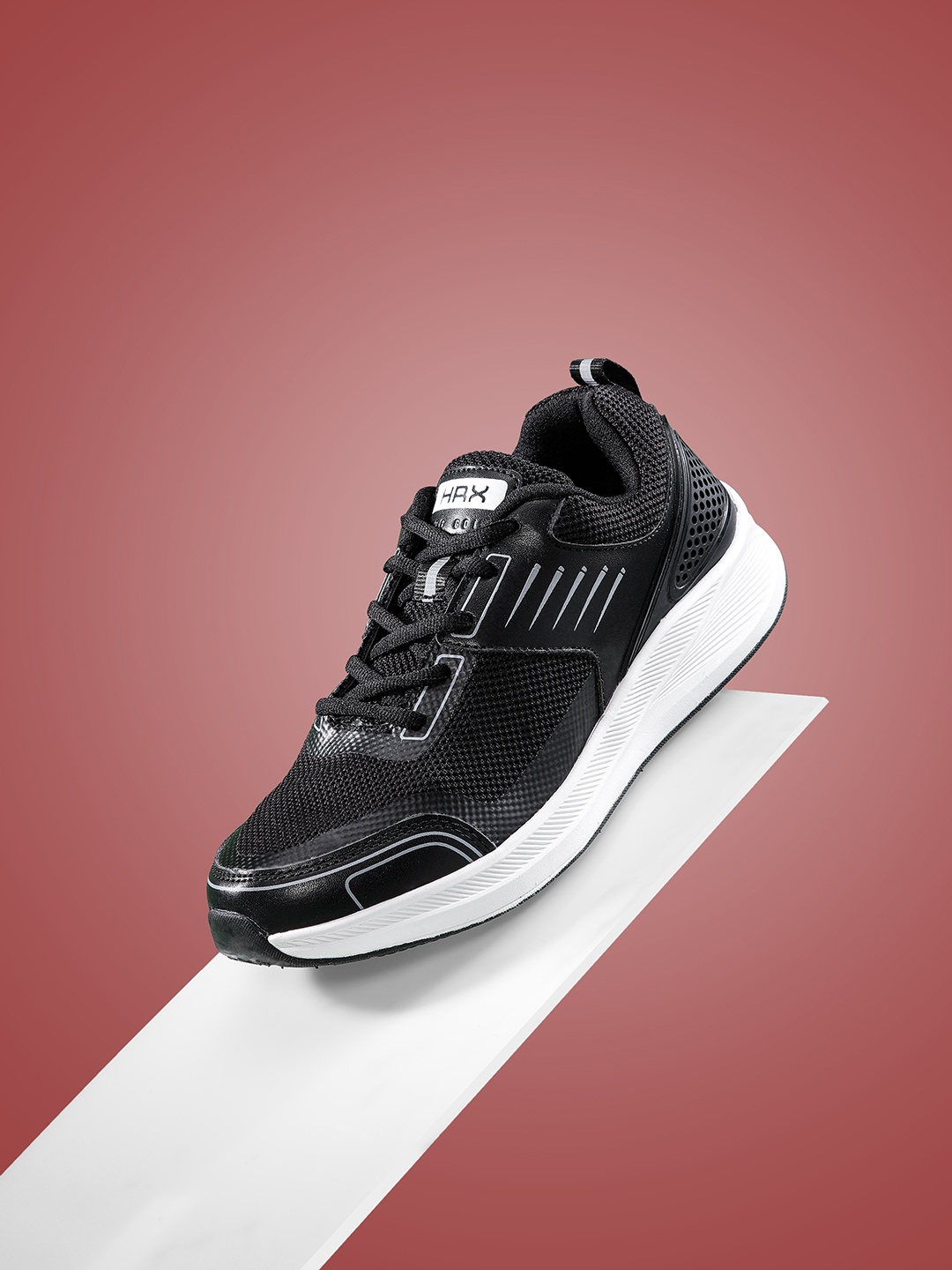 

HRX by Hrithik Roshan Men Woven Design Running Shoes, Black