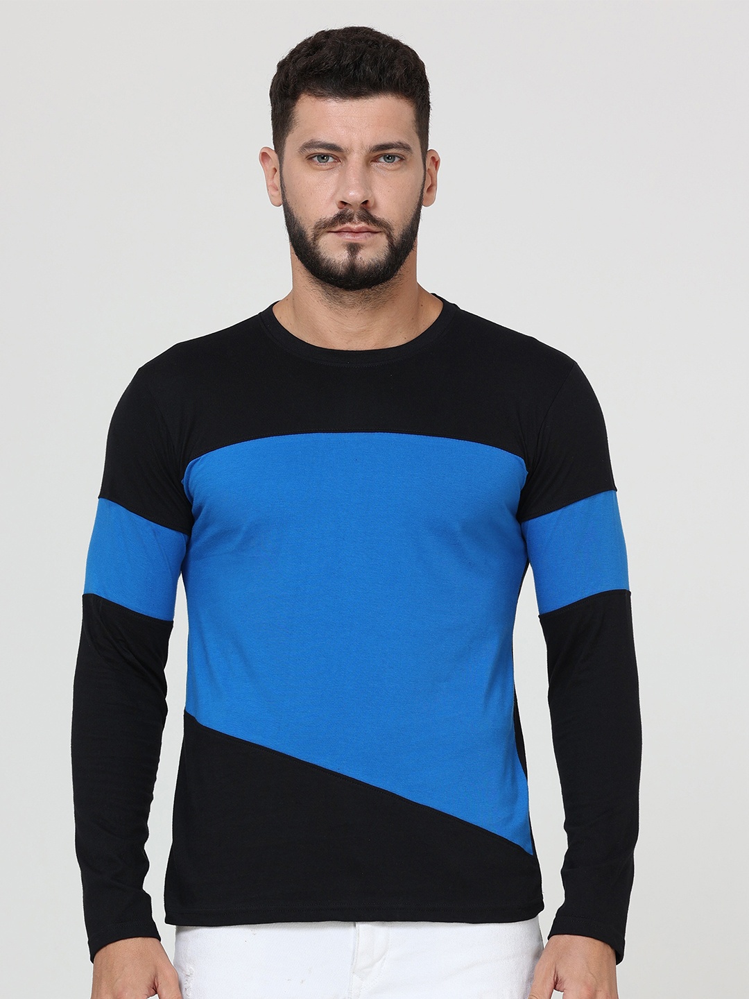 

Fleximaa Men Multicoloured Colourblocked T-shirt, Multi