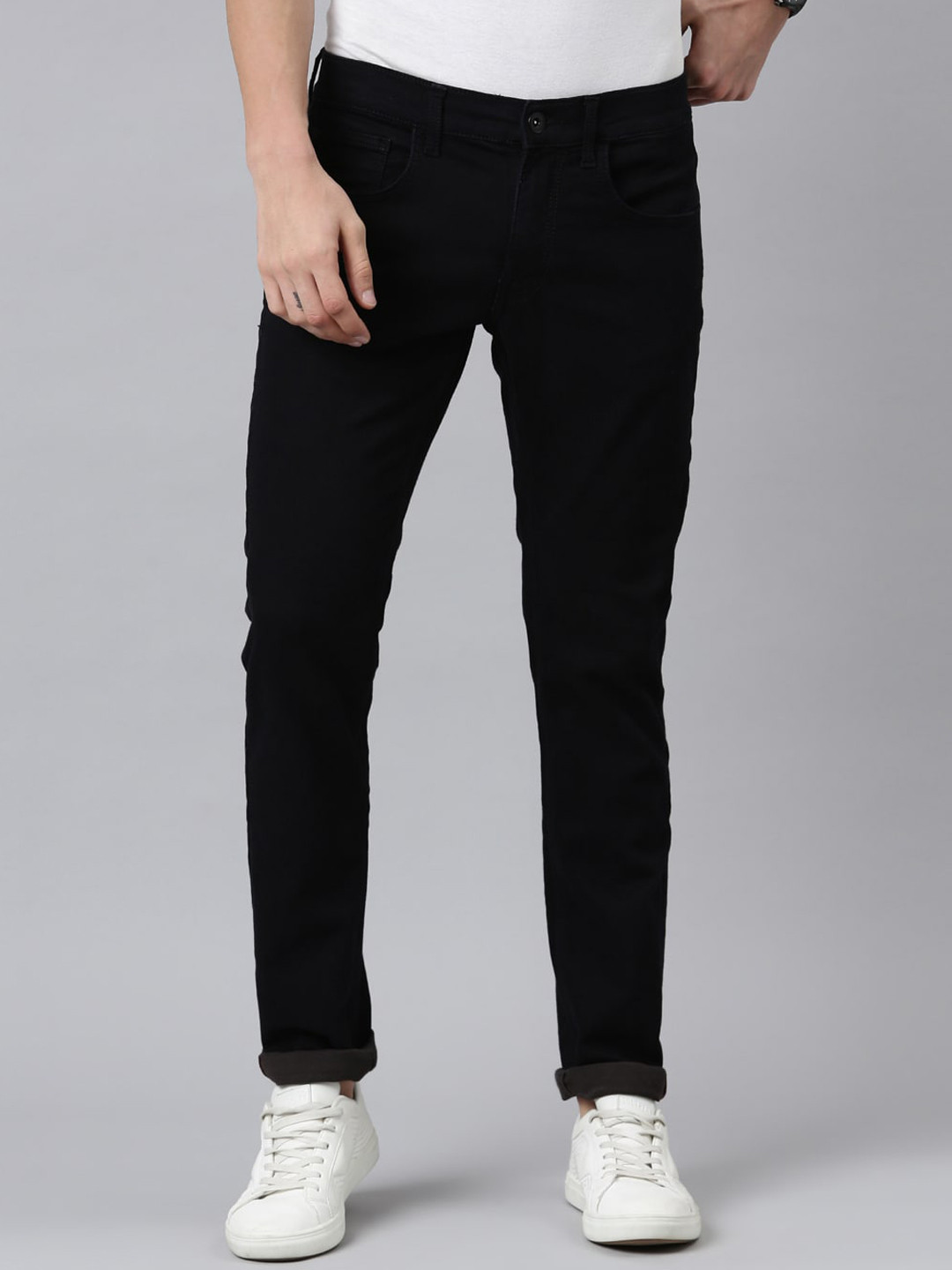 

American Bull Men Black Solid Clean Look Skinny Fit Jeans