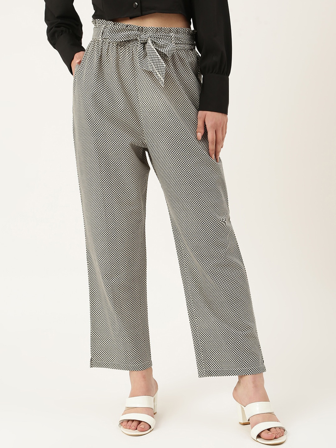 

DECKEDUP Women Black Relaxed Trousers