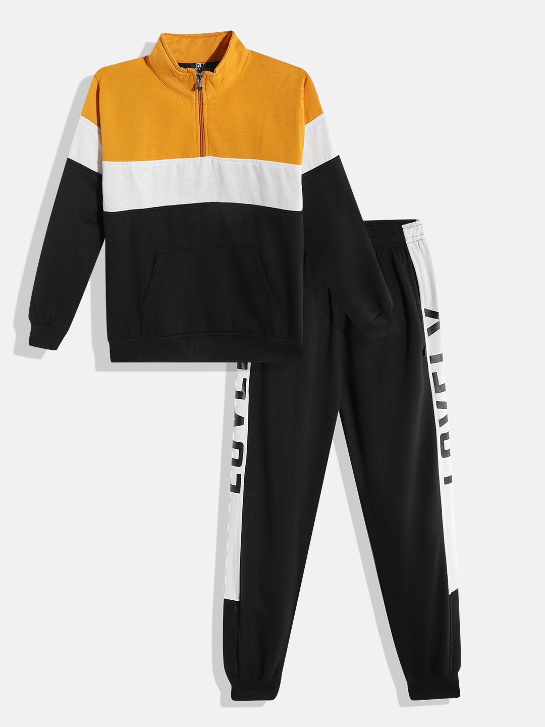 

Nick and Jones Girls Striped Tracksuit, Black