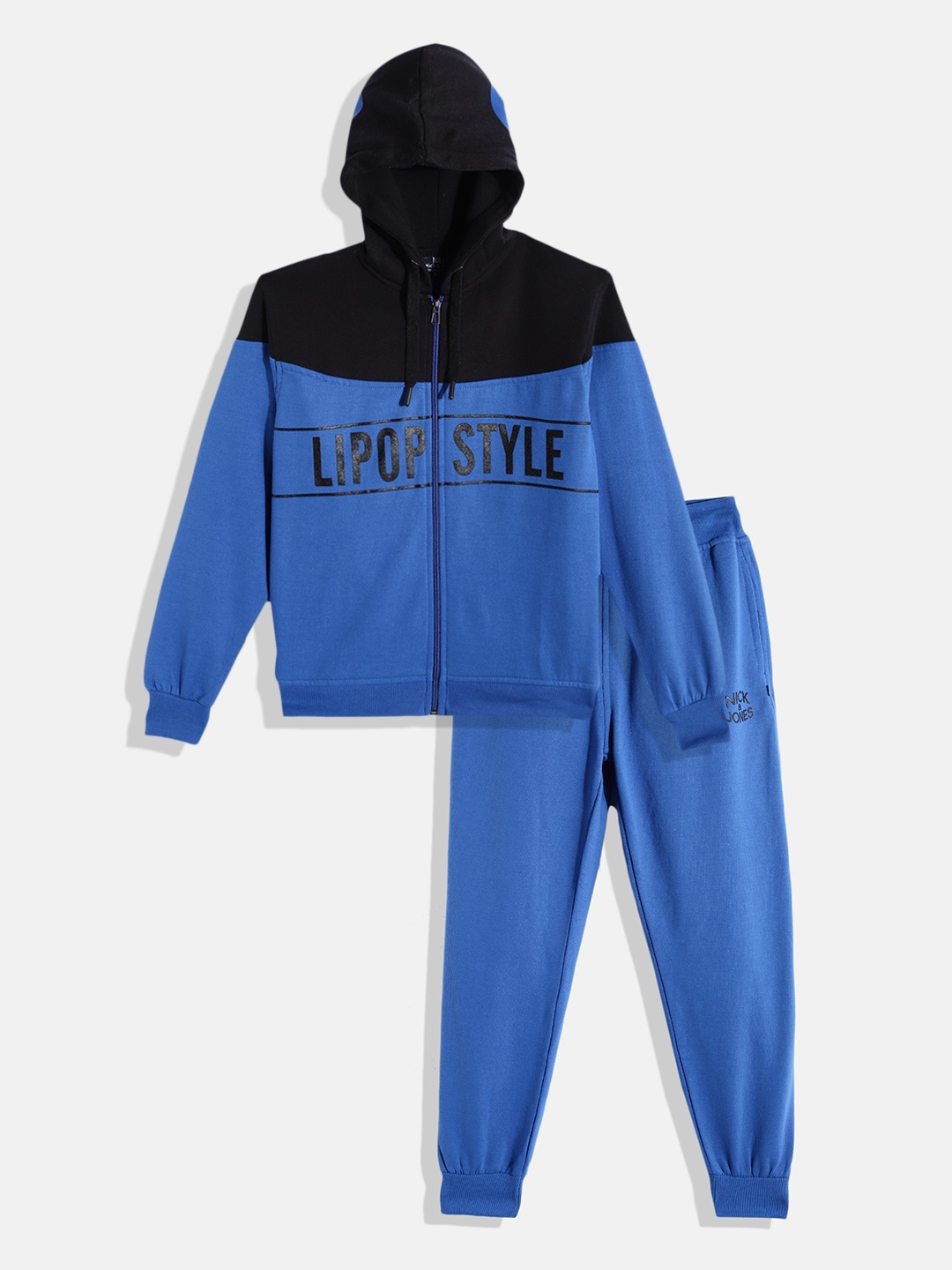 

Nick and Jones Boys Colourblocked Hooded Tracksuit, Blue