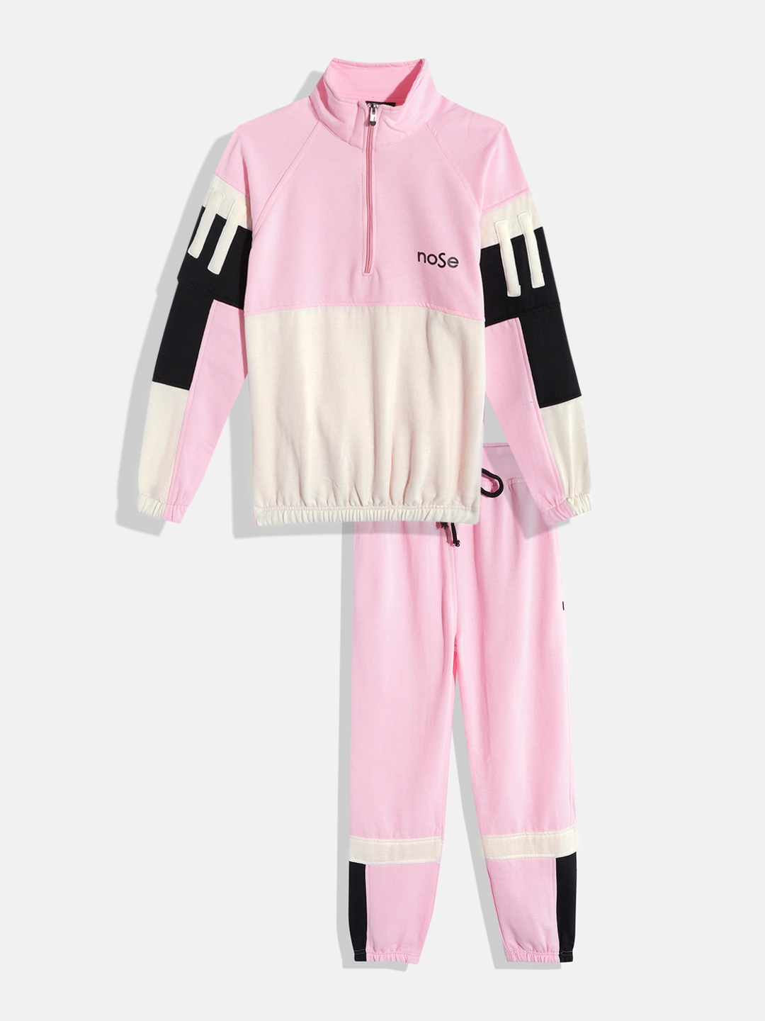 

Nick and Jones Girls Colourblocked Tracksuit, Pink