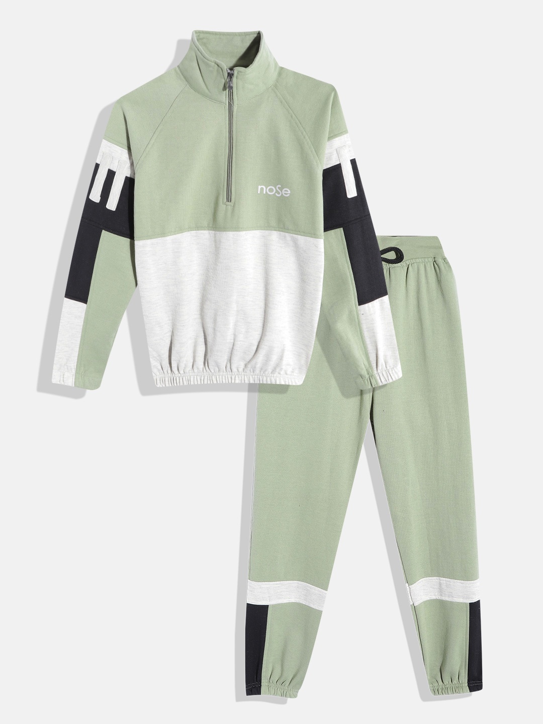 

Nick and Jones Girls Colourblocked Tracksuit, Green