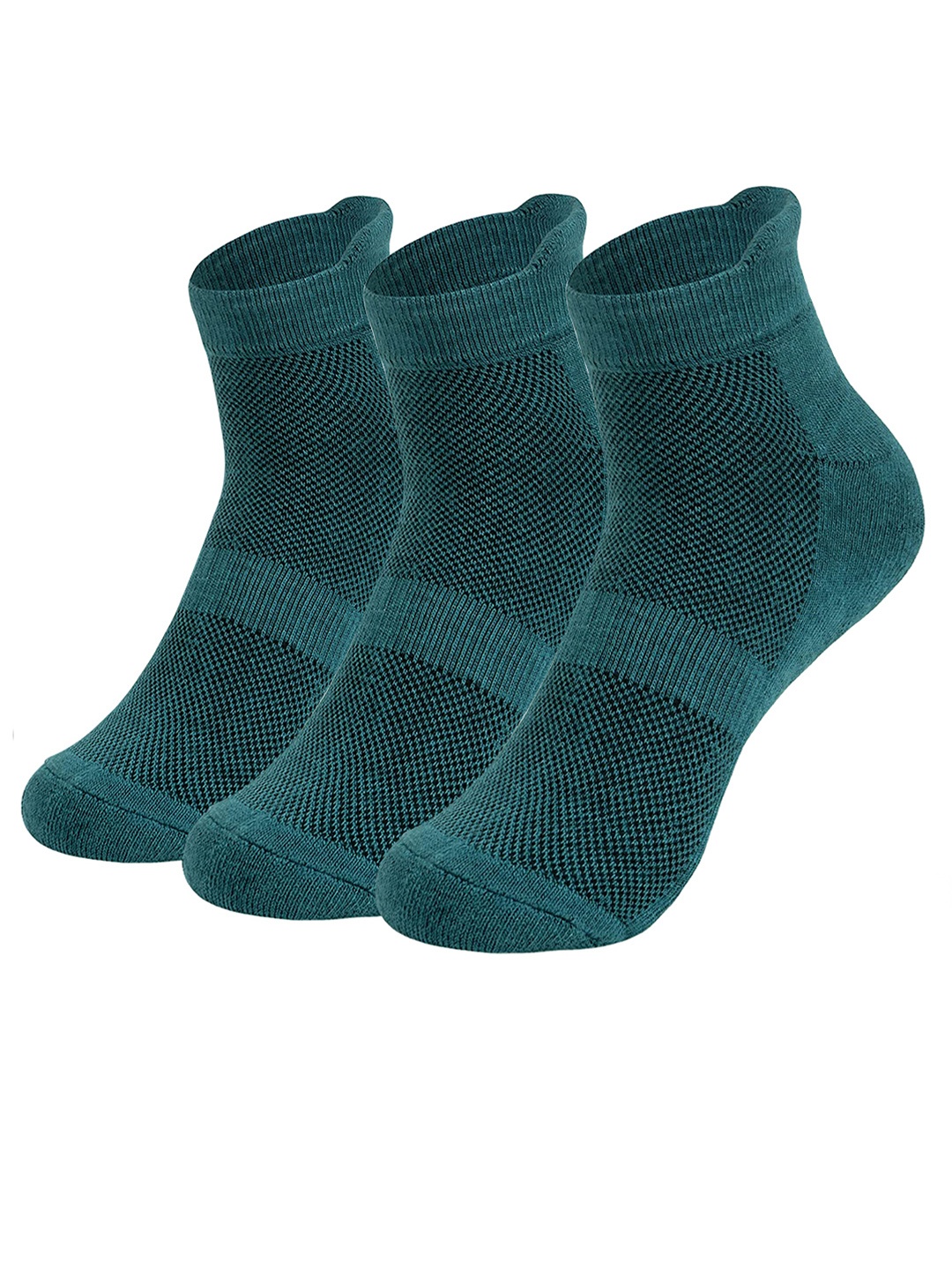 

MUSH Unisex Pack Of 3 Ankle-Length Socks, Green