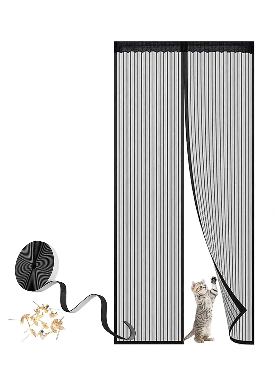 

royalkart Black Solid Doors Mosquito Nets