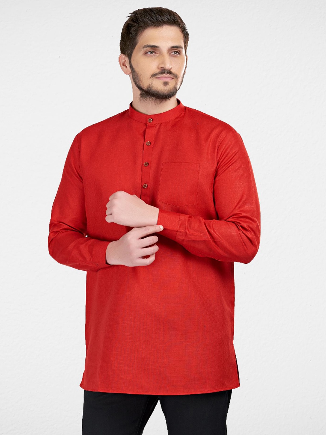 

SHIWAM ETHNIX Men Red Kurta