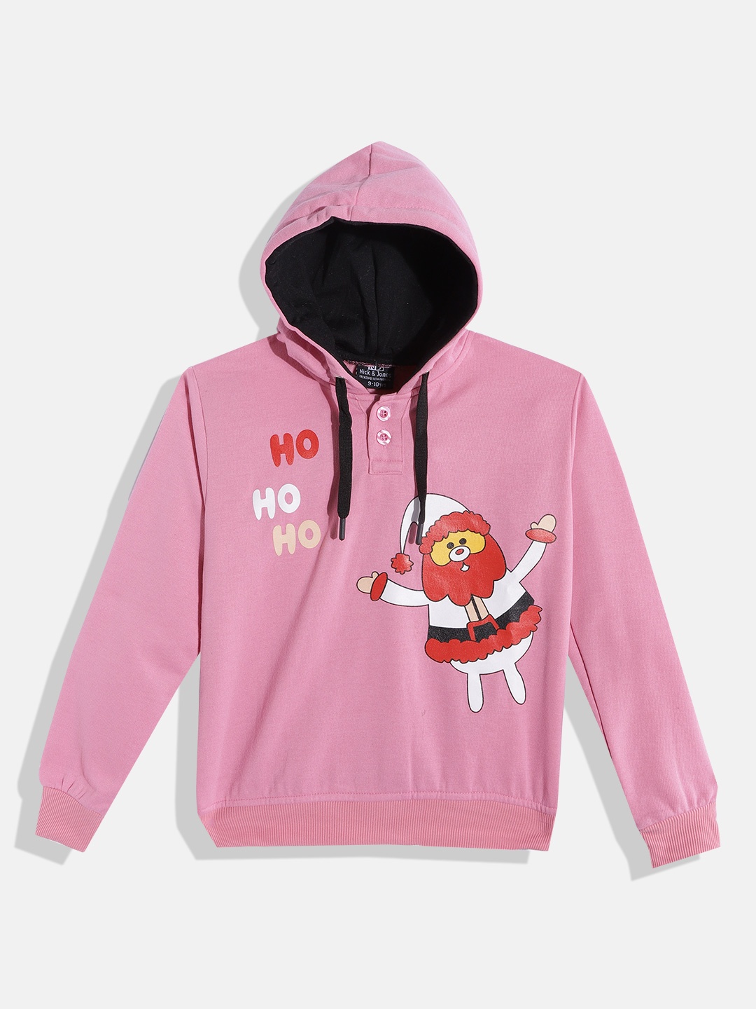 

Nick and Jones Girls Printed Fleece Hooded Sweatshirt, Pink