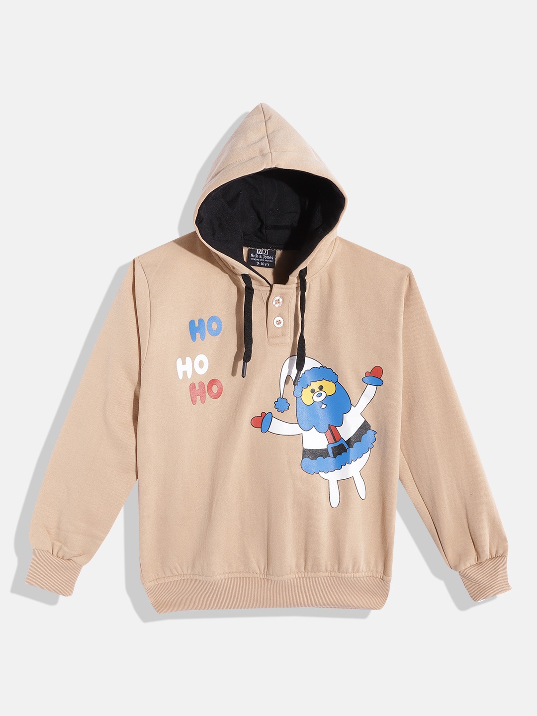 

Nick and Jones Girls Printed Fleece Hooded Sweatshirt, Beige