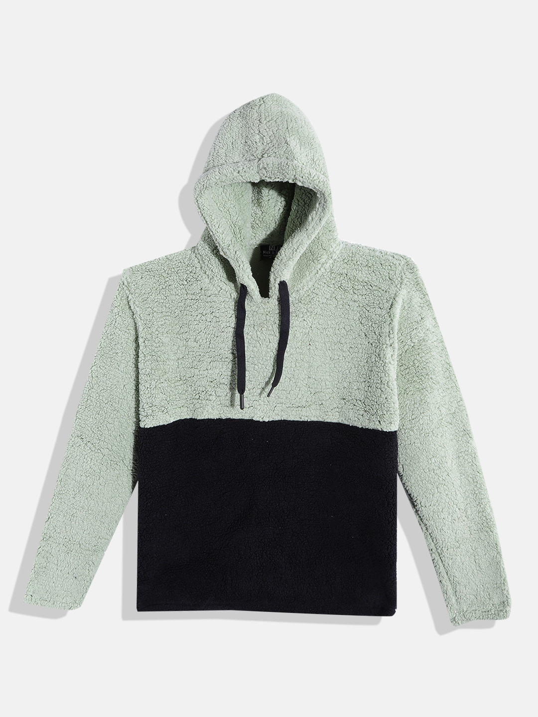 

Nick and Jones Girls Colourblocked Hooded Sherpa Sweatshirt, Green