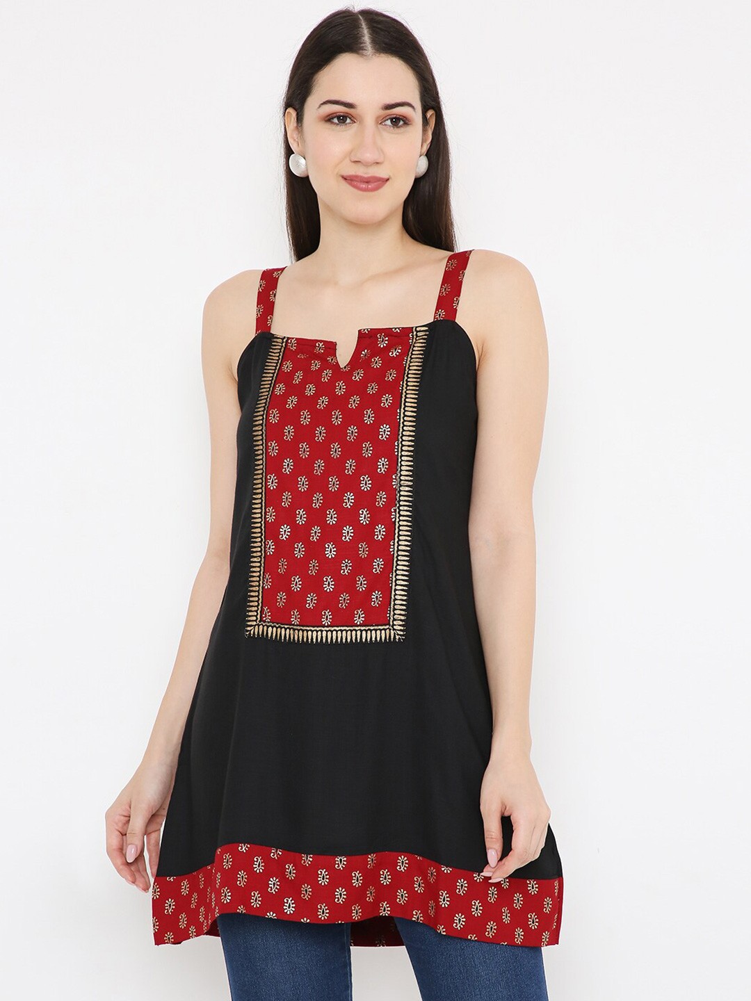 

Peppertree Black & Red Printed Tunic
